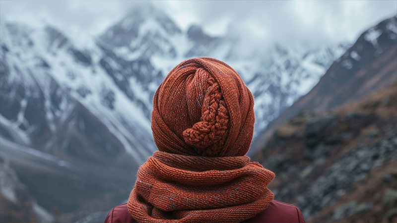 alt="a woman wearing head wraps"