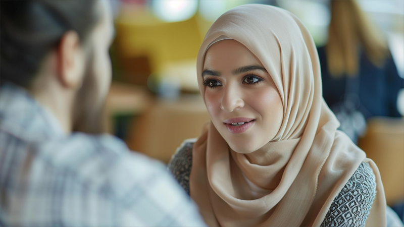 alt="a woman wear a hijab"