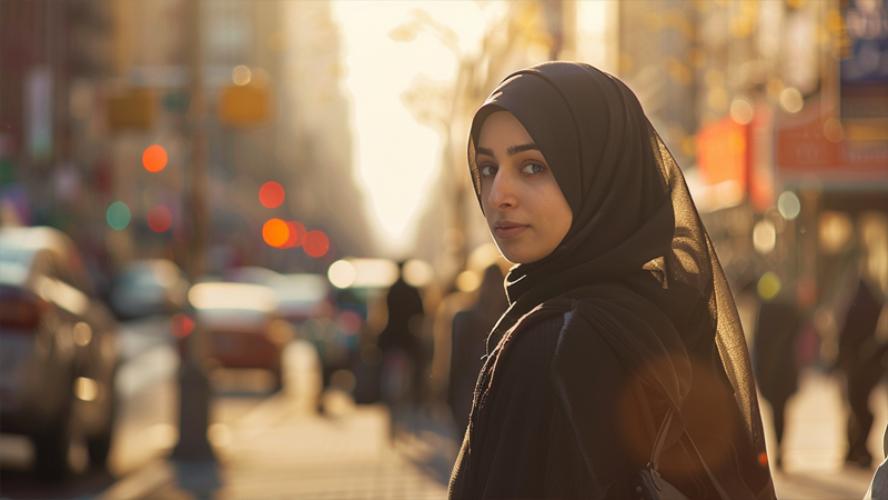 alt="A woman wearing hijab"